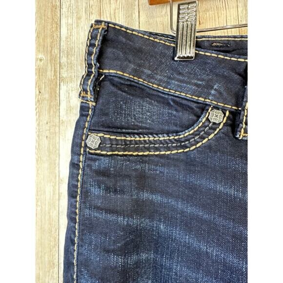 Silver Suki High Super Skinny Jeans Womens 34x33 Blue Dark Wash Stretch‎ Denim - Picture 4 of 12